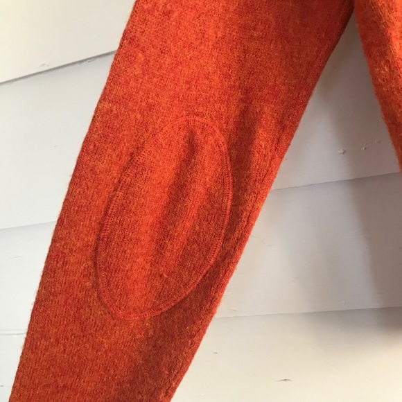 Lands’ End Orange & Rust V-neck Wool Blend sweater - Picture 3 of 5